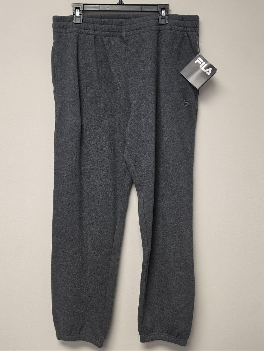 FILA Fleece Jogger Pants Elastic Cuff Sweatpants Charcoal Gray XL - Picture 9 of 9